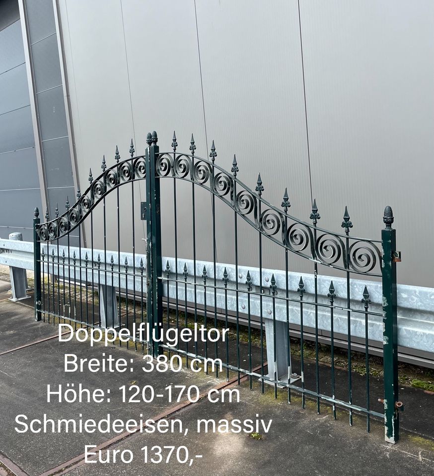Antik Doppelflügeltor 212 cm Schmiedeeisen massiv Hof/Gartentor in Mönchengladbach