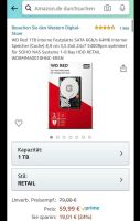 NEU+Originalverpackte Festplatte HDD 1TB Western Digital RED Brandenburg - Königs Wusterhausen Vorschau