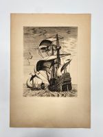 * SCHIFF KUNSTDRUCK PRINT LITHOGRAFIE PIERRE BRUEGHEL KOGGE 1965 Berlin - Charlottenburg Vorschau