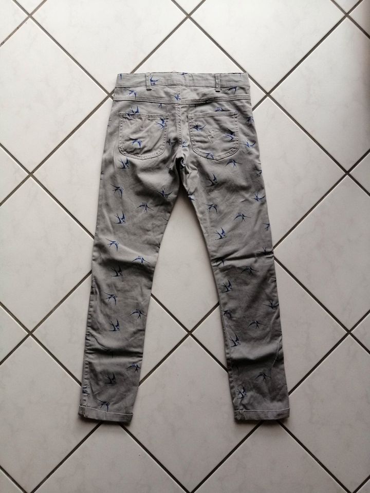 Name it Mädchen Hose Jeanshose 158 grau Schwalben-Motiv wNEU in Durbach