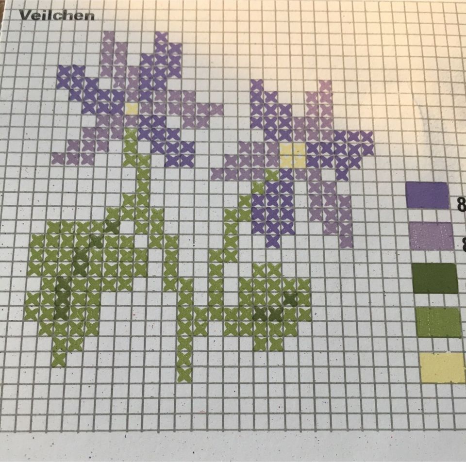 Leinenband Veilchen/ Kreuzstich in Rettershain
