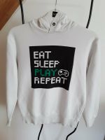 H&M Hoodie Eat Sleep Play Repeat weiß Gr. 146 Bayern - Baiersdorf Vorschau