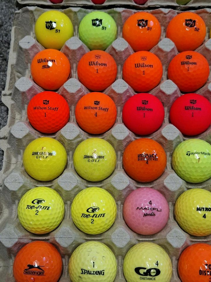 60 Golfbälle bunt, farbig in Egeln