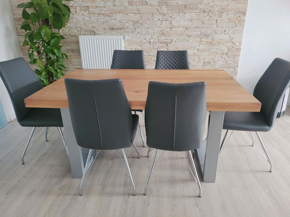 Esstisch Holz/Wildeiche 160x100cm + 6 Stühle in Weinheim