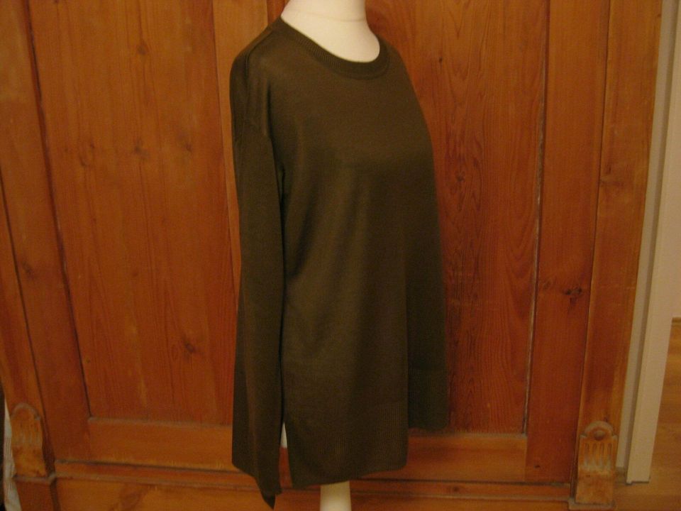 H&M Pullover NEU XS 34 oliv grün lang Schlitze Longpullover TOP in Essen