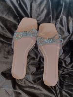 NEU Flache heels / Sandalen mit Glitzerschleife Gr.42 rosa y2k Baden-Württemberg - Reutlingen Vorschau