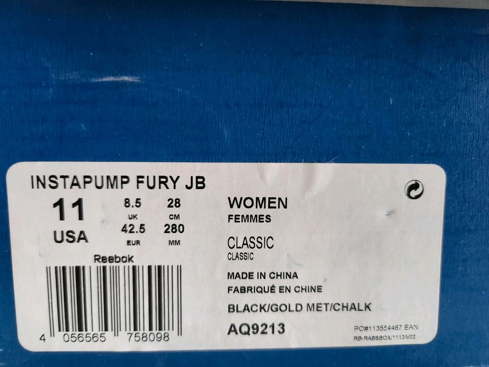 Reebok Pump Fury JB Neu in Box 42.5 Insta Pump Pyro in Berlin