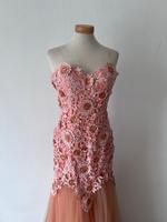 Abendkleid Peach apricot neu spitze Tüll Meerjungfraustil Party Frankfurt am Main - Sachsenhausen Vorschau