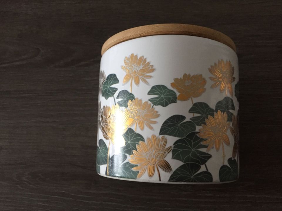 Keramik Behälter Aufbewahrung florales Muster Gold in Gronau (Westfalen)