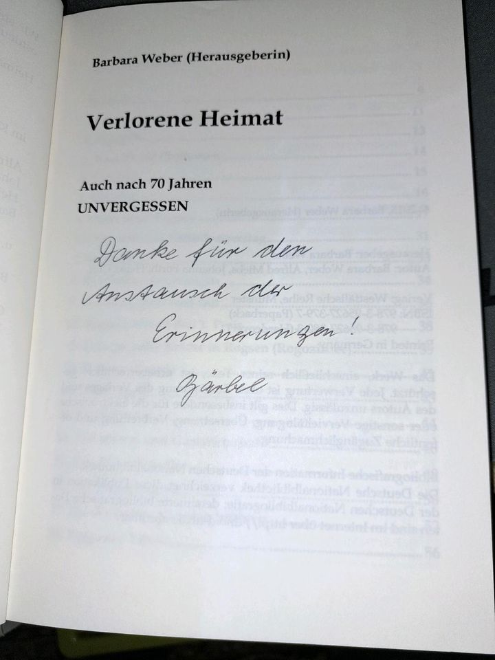 Barbara Weber Verlorene Heimat 70 Jahre unvergessen in Berlin