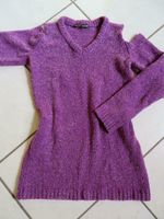 Chenille-Pullover - Cut-Outs - Lila mit Silberfäden - Gr. 32/34 Bayern - Hofkirchen Vorschau