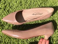 Ludwig Görtz - Beige Vollleder-Pumps mit flachem Pfennigabsatz Hessen - Wiesbaden Vorschau