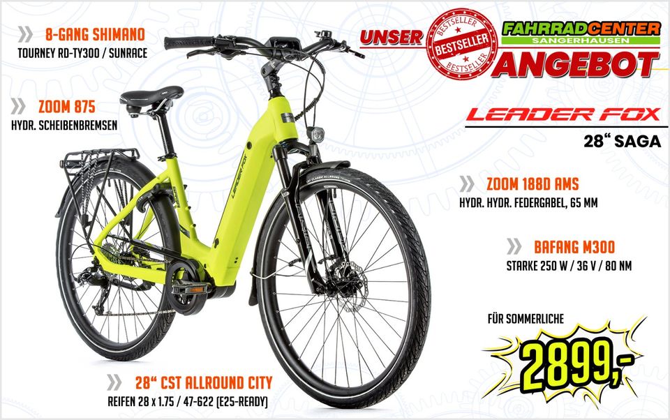 28" Leader Fox SAGA # E-Bike # City # Damen in Sangerhausen