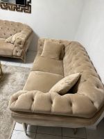 3 Set Sofa hochwertig beige Hessen - Linden Vorschau