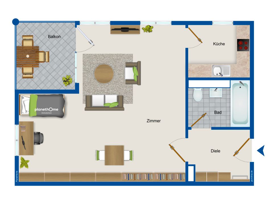 Bezugsfreie 1,5-Zimmer-ETW mit Balkon in Taucha in Taucha