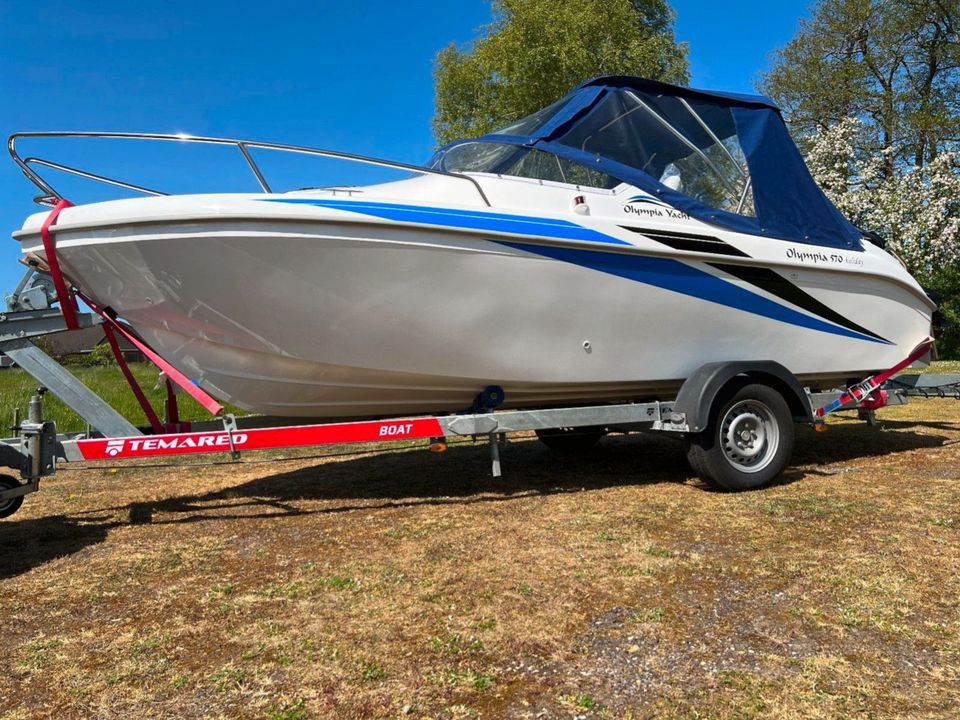 Neu Motorboot+Anhänger, Olympia 570,Kajütboot 25.500 euro ! in Marne