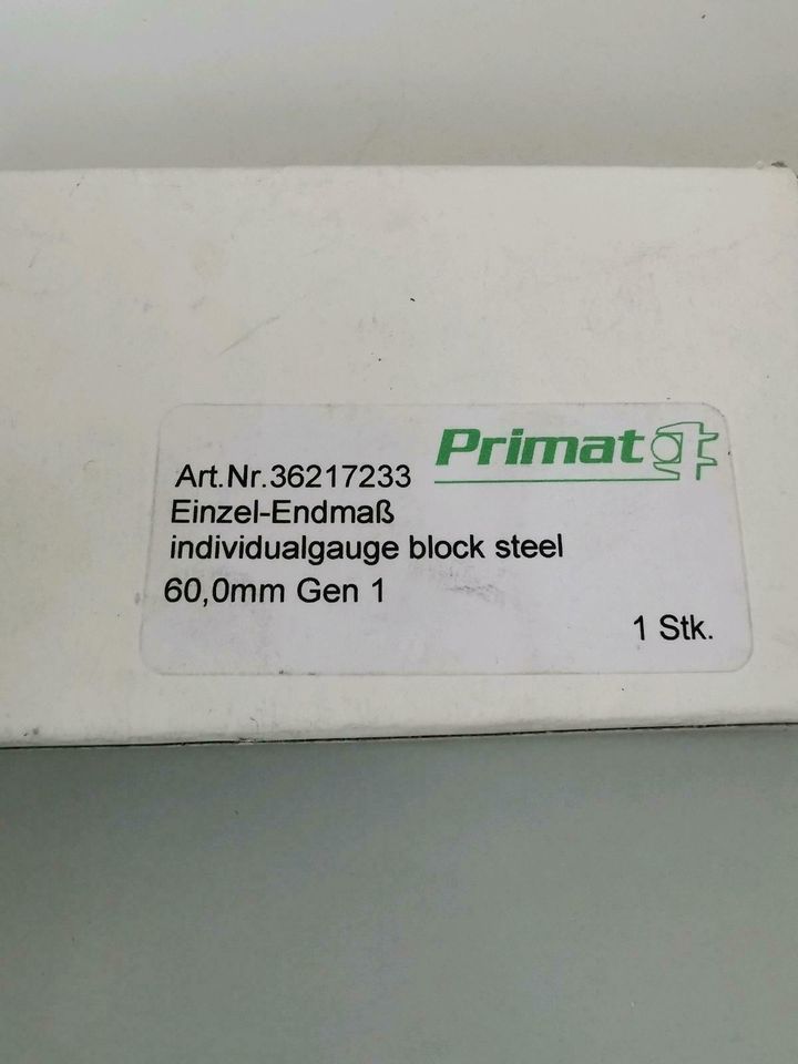 Primat Einzel-Endmaß 60mm Neu wie abgebildet  Klasse1 in Aalen