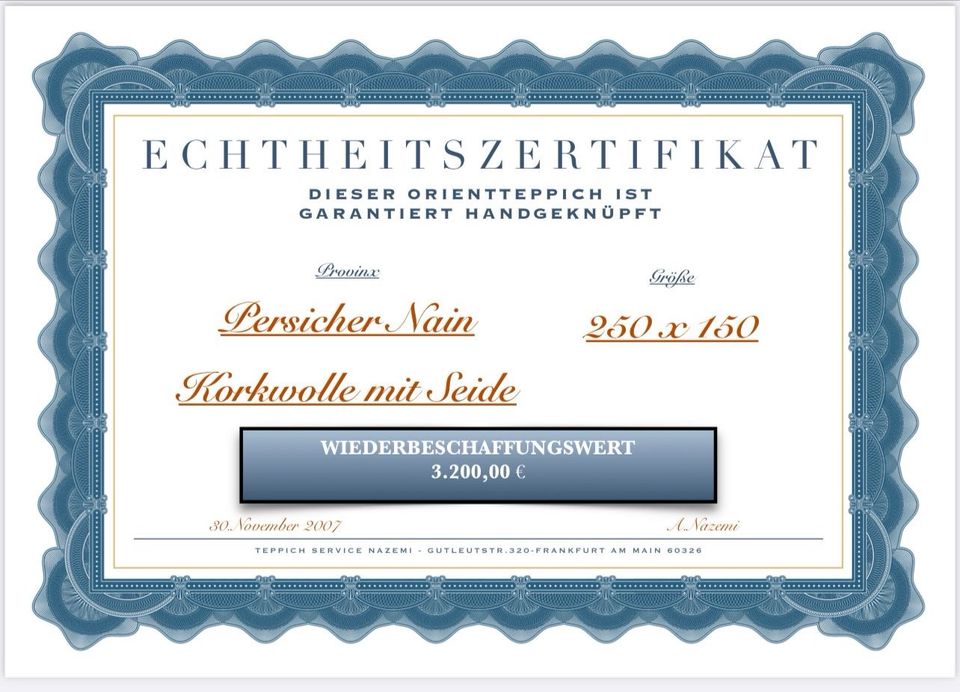 Nain 1,50x2,50 mit Zertifikat in Erftstadt