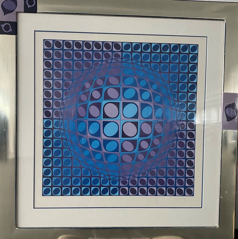 Vasarely Druck signiert, gerahmt, Vega von 1980,  Auflage 40 Stk. in Augsburg