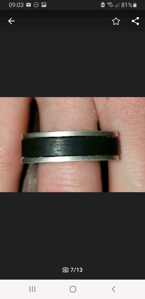 Fingerring LORENA Ebenholz Silber 925er Ring Finger in Weimar