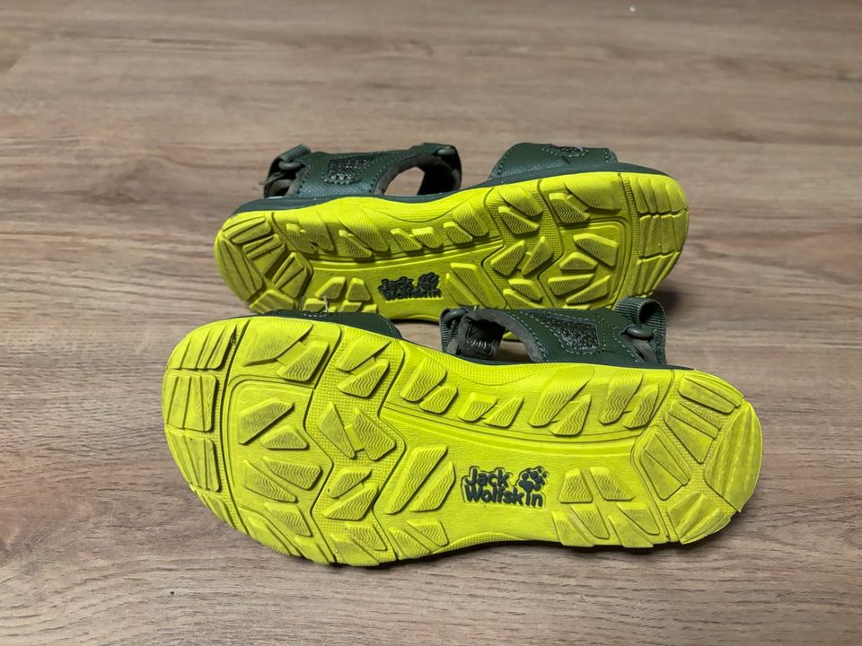 JACK WOLFSKIN Jungen Kinder Trekking-Sandalen 33 oliv grün gelb in Trier