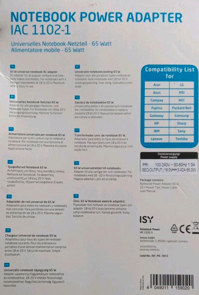 Notebook Power  Adapter IAC 1102-1 in Oberhausen