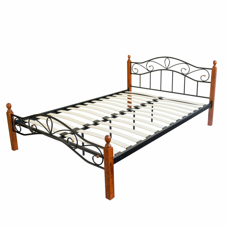 Metallbett Doppelbett 180x200 cm Bettgestell Lattenrost VB135€* in Magdeburg