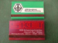 2 streichholzbriefchen, Buchzünder DDR SKET MAB Riesa unbenutzt Sachsen-Anhalt - Halle Vorschau