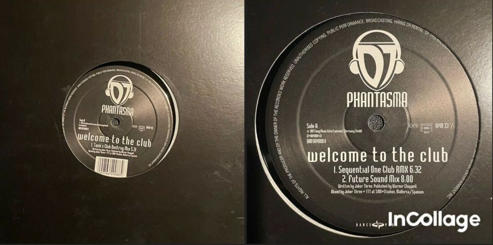 DJ Phantasma-Welcome To The Club 12"Vinyl Dance Pool Hard Trance in Zörbig