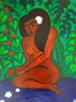 Original Acryl Bild, Gemälde, Kunst, Frau aus Tahiti Bayern - Ensdorf Vorschau