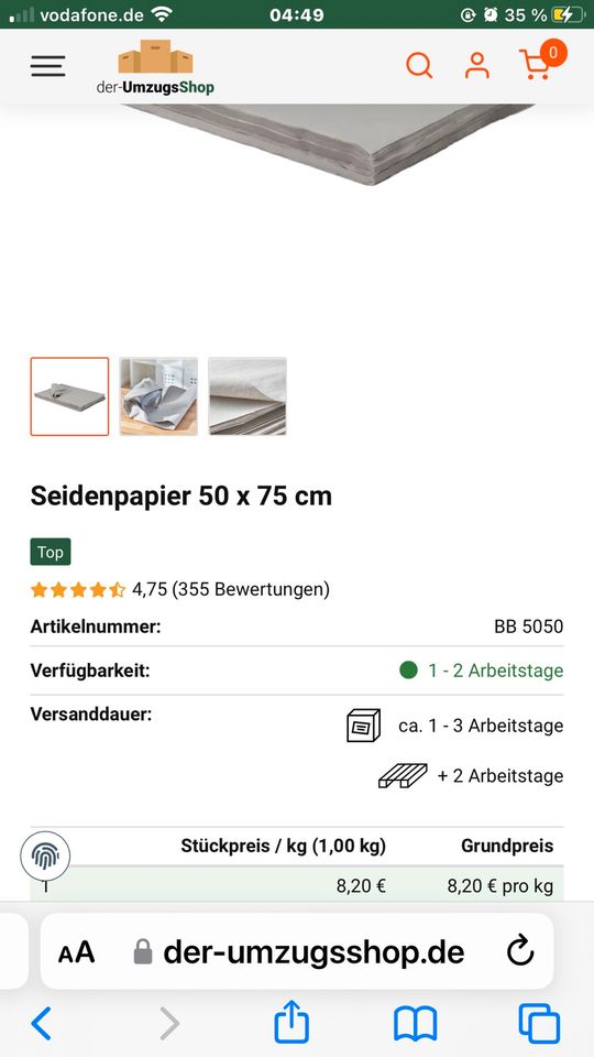 Seidenpapier Packpapier f Umzug 6 kg  3€/kg Abholung Wilmersdorf in Berlin