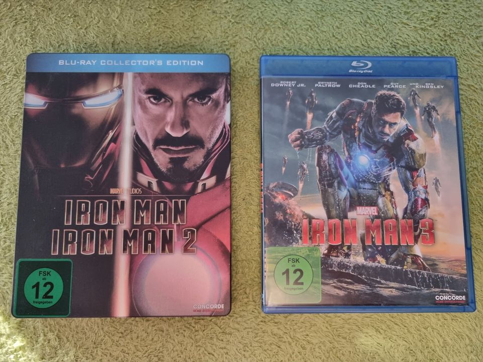 Iron Man 1 & 2 Collectors Edition + Teil 3 Blu Ray Marvel in Recklinghausen