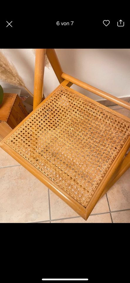 IKEA ENO Klappstuhl Rattan Designerstuhl Vintage Retro Natur in Mendig