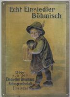 Werbeschild  BLECHSCHILD  Werbung "ECHT EINSIEDLER BÖHMISCH" BIER Sachsen - Hainichen Vorschau