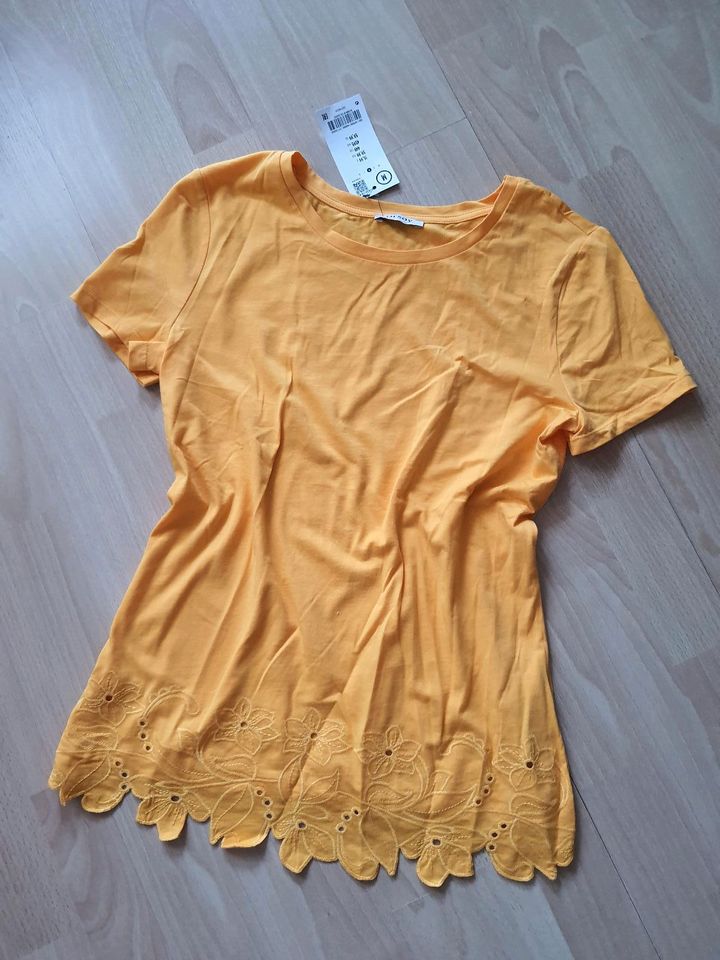 Neu m Etik. Orsay T-Shirt gelb Loch S 36 croched bw h&m zara top in Reutlingen