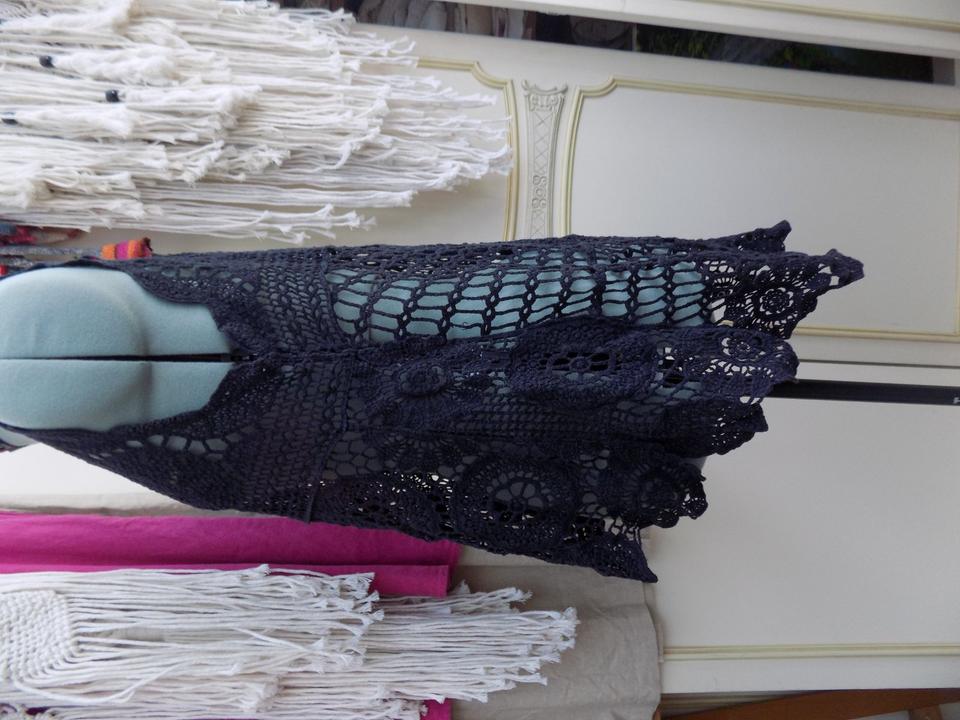 Spitze Häkelshirt bluse schwarz Häkelkleid Gr. M-L Shabby in Fachingen
