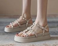 Sandalen Beige Gold 39 Plateau-Sandaletten Berlin - Wannsee Vorschau