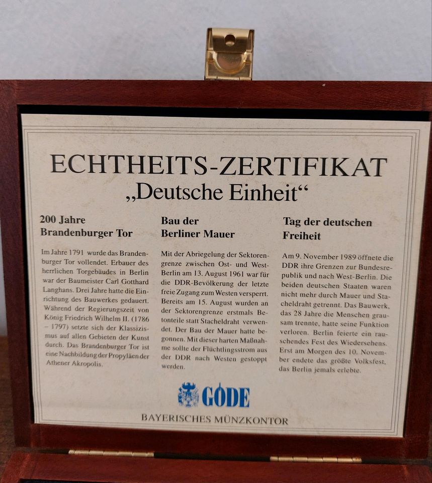 Sammelmünzen Deutsche Einheit/Bayerisches Münzkontor/Göde in Radeberg