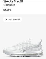 Nike Air Max 97 White weiß neu US 10 EUR 45 Sneaker Leipzig - Gohlis-Nord Vorschau
