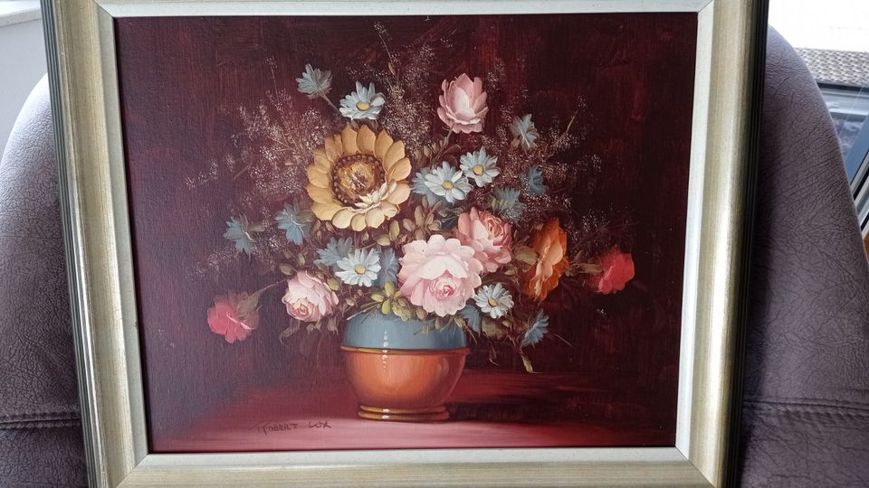 Gemälde " Blumenvase " von Robert Cox ( 1934 - 2001 ) in Meldorf