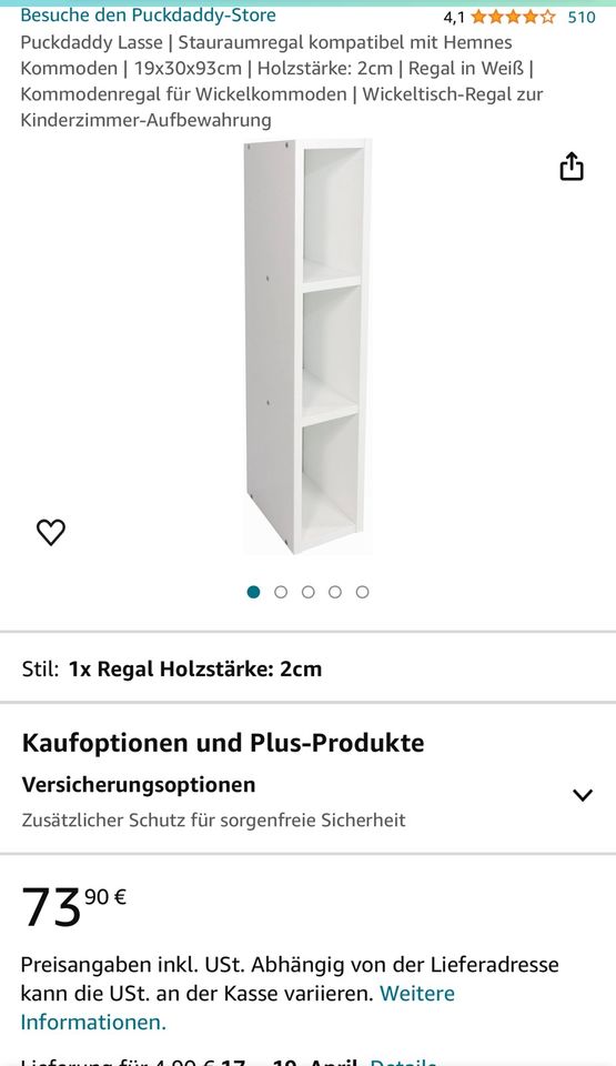 Regal für hemnes wickelkommode in Schnürpflingen