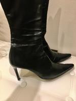 Spitze italienische Absatz Lederstiefel Gr.39 schmaler Schaft Top Hessen - Zwingenberg Vorschau