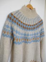 Pullover Norwegerpullover Wolle beige creme hellblau blau S 36 M Neuhausen-Nymphenburg - Neuhausen Vorschau