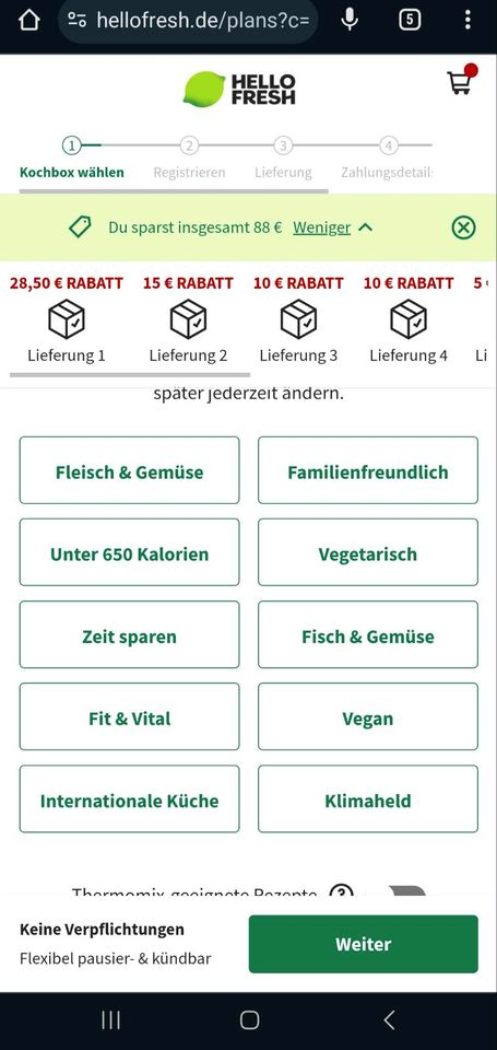 Hellofresh Kochbox Rabattcode (bis zu 125€) in Frankfurt am Main