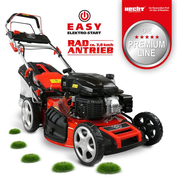 Benzin Rasen Mäher mit Antrieb Schnittbreite 51 cm Elektrostart Radantrieb Mulch VB in Greven