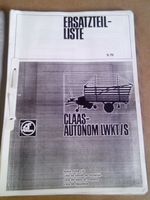 Claas Autonom LWKT/S Ladewagen Ersatzteilliste 1976 Bayern - Allershausen Vorschau