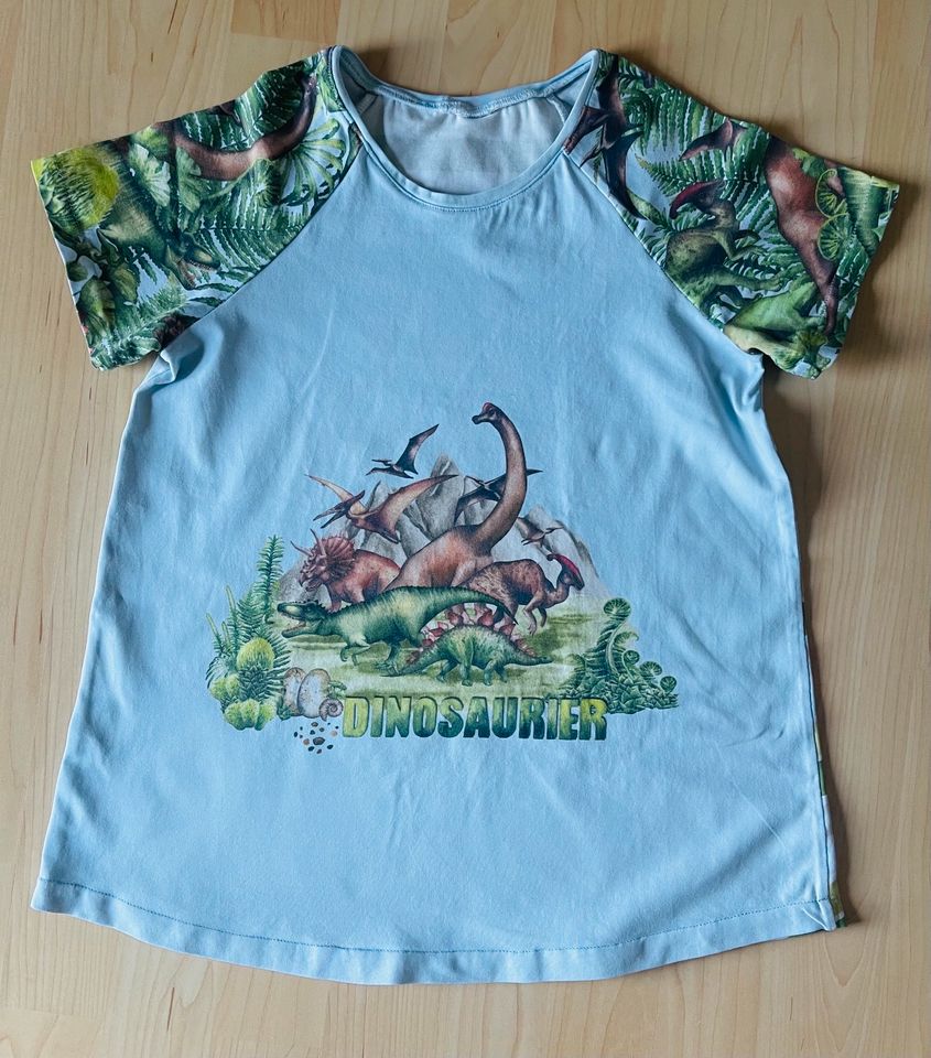 ★ neuwertig Dinosaurier T-Shirt hellblau grün Gr. 146 152 ETSY ★ in Würselen