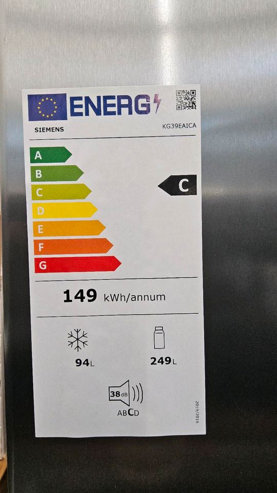 SIEMENS Kühl-/Gefrierkombination KG39EAICA, 201 cm hoch, in Bonn