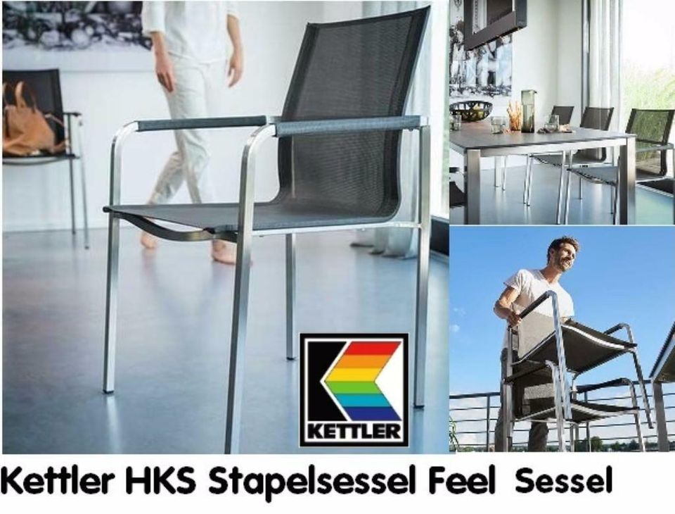 KETTLER EDELSTAHL MÖBEL SET 6 STAPELSESSEL SESSEL FEEL+TISCH NEU in  Schleswig-Holstein - Schleswig | eBay Kleinanzeigen ist jetzt Kleinanzeigen