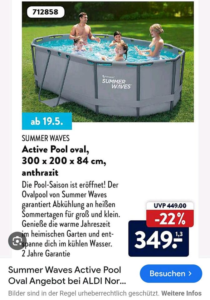 Komplette Ersatzfolie !!!! für Intex Pool 200x300x85 neu in Oberlahr